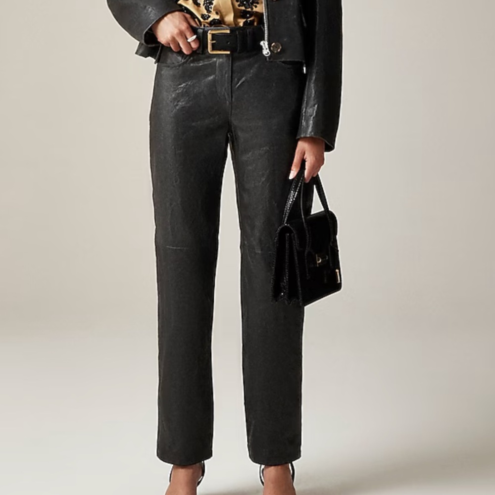 RARE & SOLD OUT J. Crew Collection Straight Leg Leather Pants